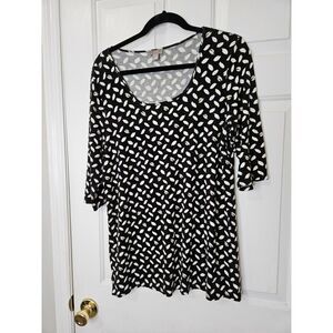 J. Jill Black, White & Gray Size Large Shirt